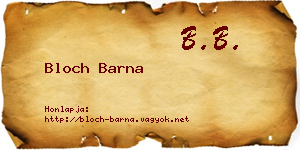 Bloch Barna névjegykártya
